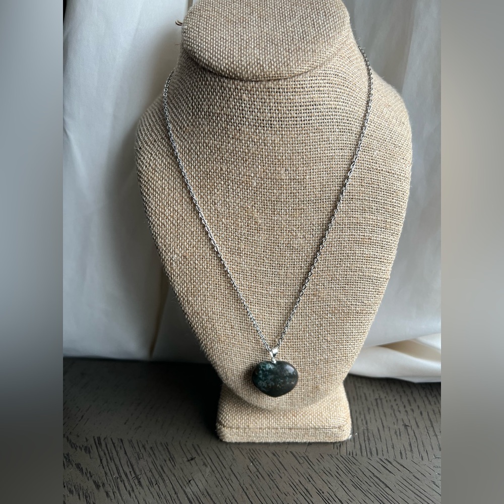 Ocean jasper heart necklace 20’